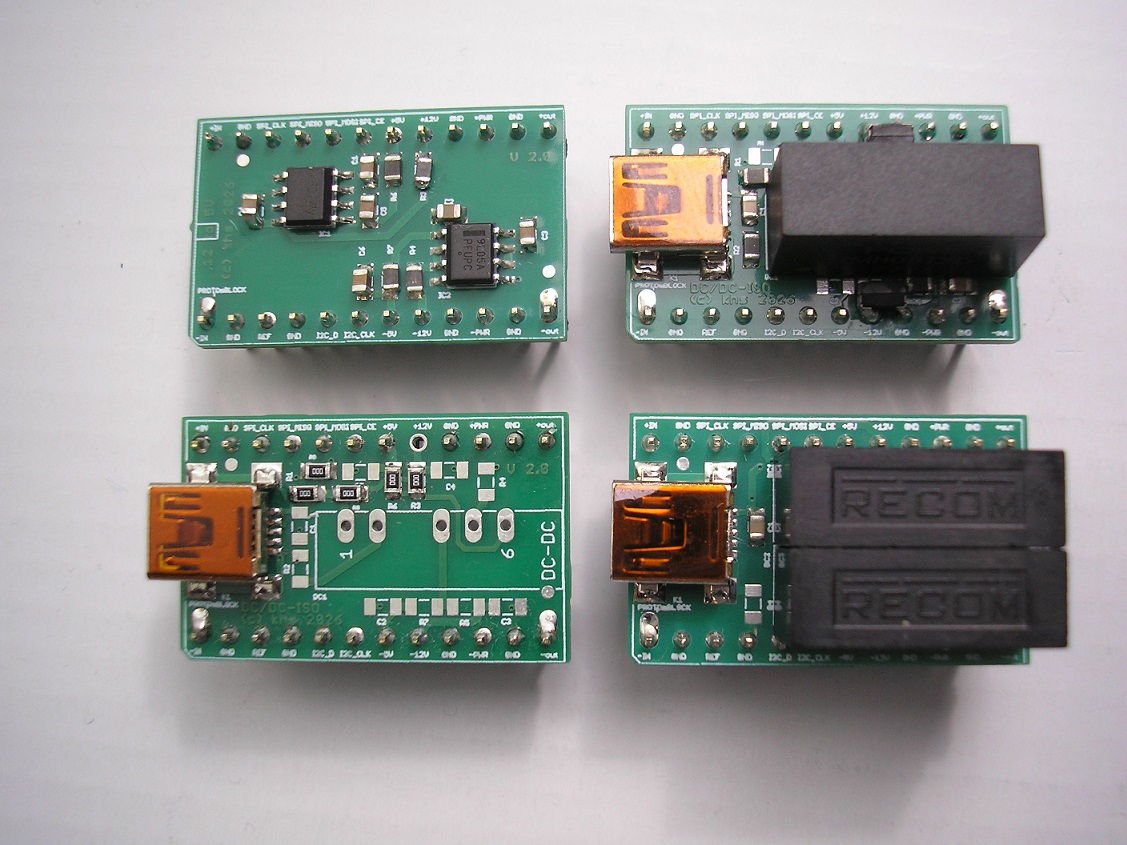 Four analog::blocks Power Modules providing different power supply configurations