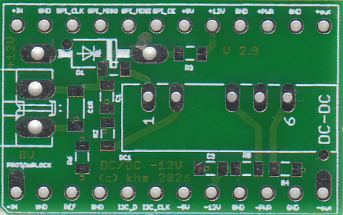 analog::blocks 12 V Power & DC/DC Prototype Board with optional DC/DC converter position