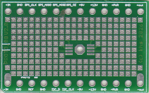 analog::blocks 50 mil Prototype Board with TSSOP-8 footprint and 100 mil DIL pin spacing