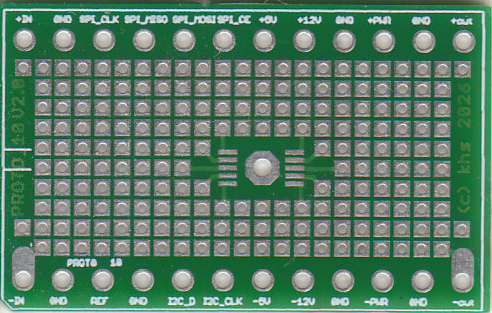 analog::blocks 50 mil Prototype Board with TSSOP-10 footprint and 100 mil DIL pin spacing
